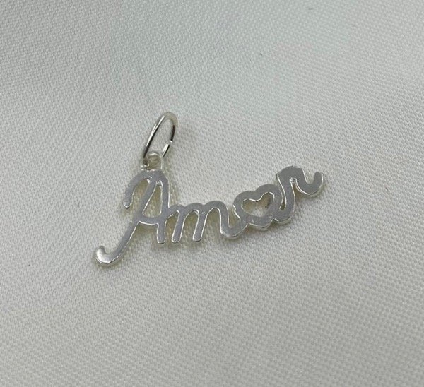 Producto - Dije plata lisa AMOR