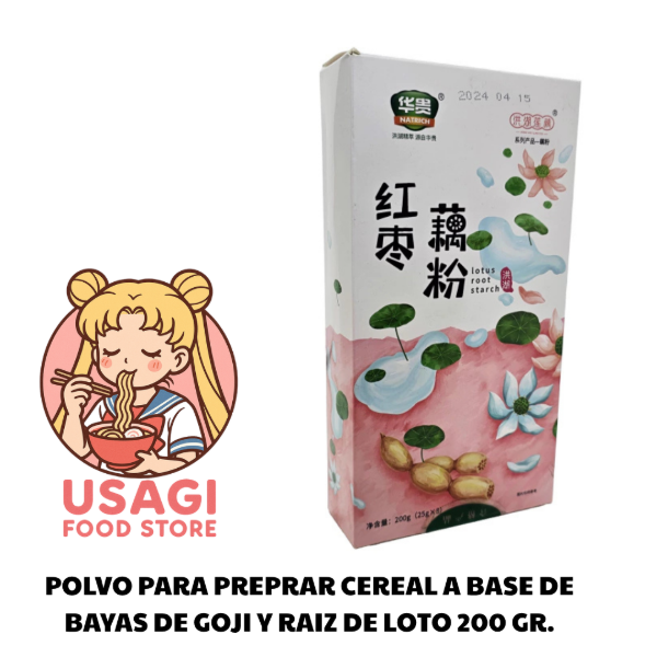 Producto - POLVO PARA PREPRAR CEREAL A BASE DE BAYAS DE GOJI Y RAIZ DE LOTO 200 GR.