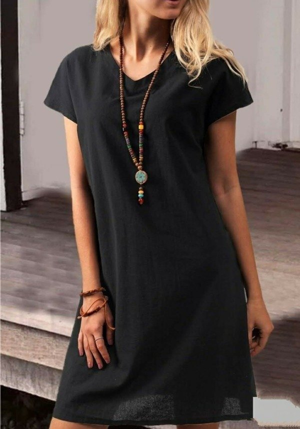 Producto - Vestido Manga Corta de Lino