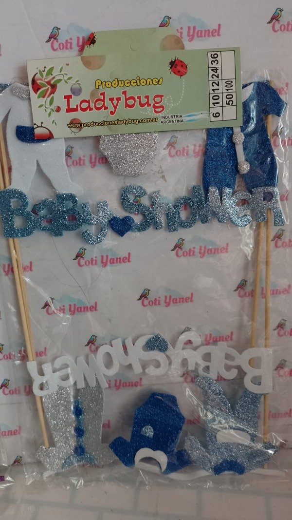 Producto - Pinche de goma eva "Baby Shower" rosa/azul - 0