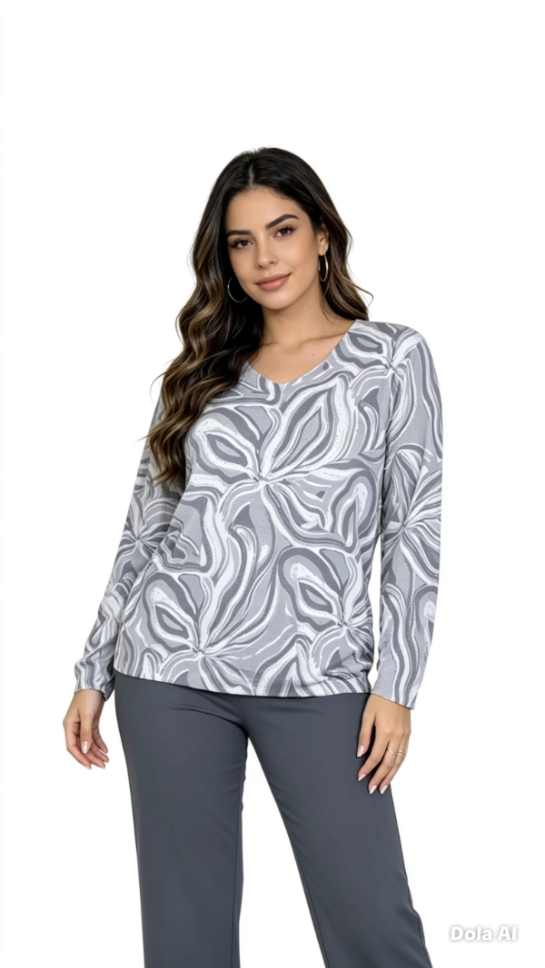 Producto - Sweter Bremer Importado Gris/Blanco. Talle 4-5(44/46)