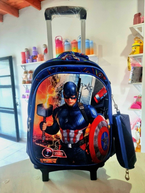 Producto - Mochila con carrito y cartuchera: Capitán America