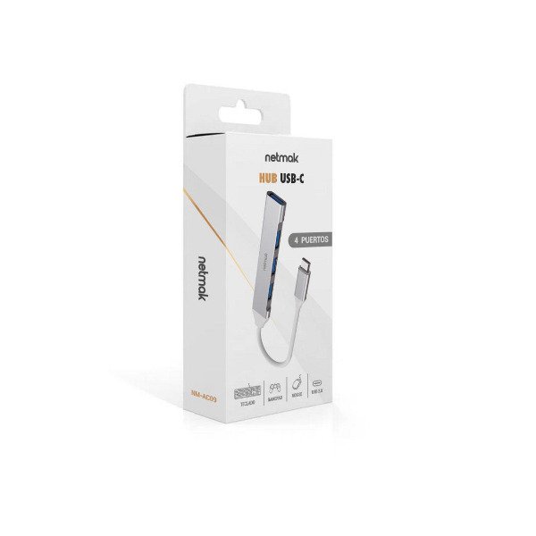 Producto - HUB TIPO C a 3 puertos USB2.0 + 1 USB 3.0 - Metálico NM-AC09