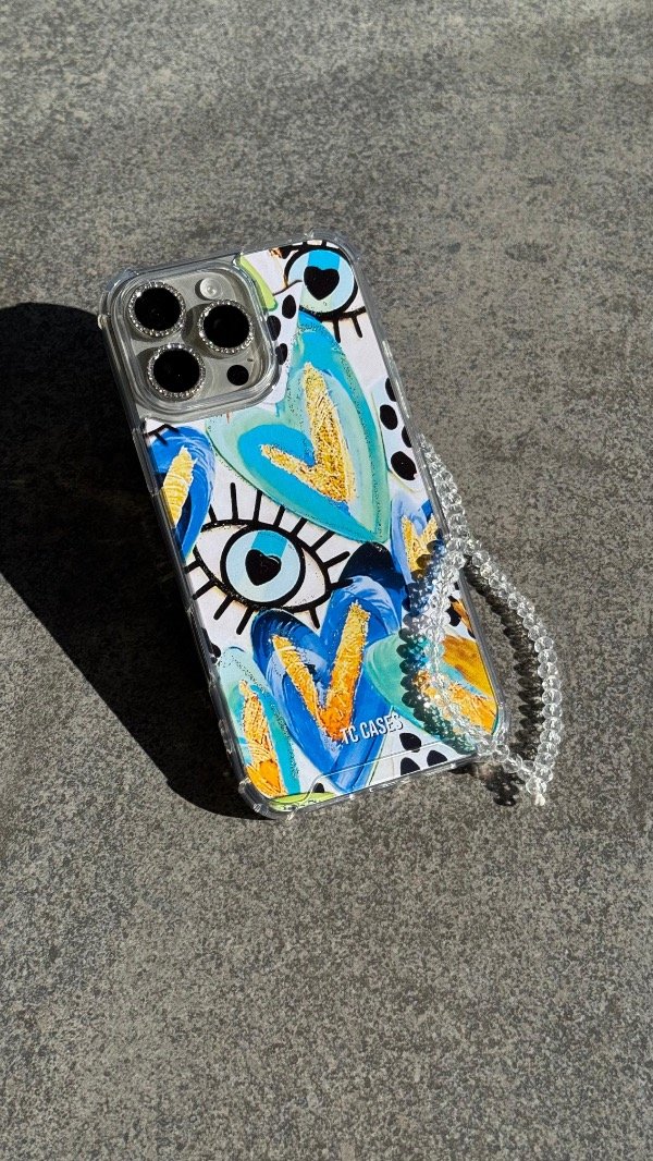 Producto - Case ojo turco verde + colgante dije