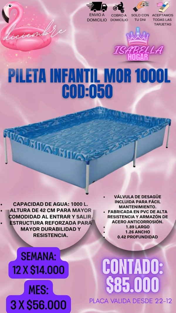 Producto - PILETA INFANTIL MOR 1000L COD:050