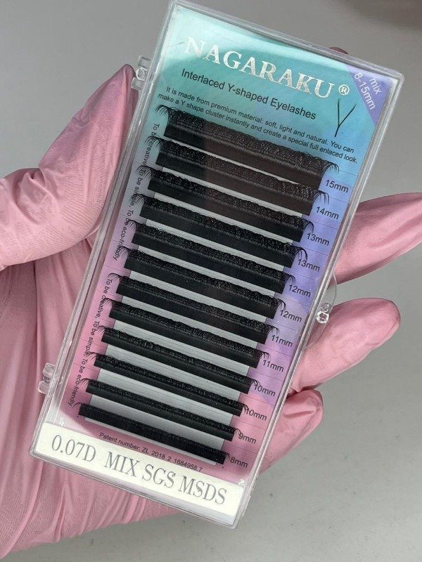 Producto - EXTENSIONES TECNOLOGICAS Y 0.07D MIX INTERLACED Y-SHAPED EYELASHES - 1