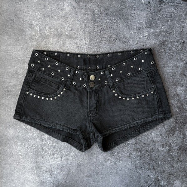 Producto - Short Desgastado Y2k Negro