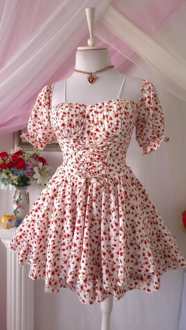 Producto - Vestido Coquette Sarah Blanco Estampado! IMPORTADO NUEVO - 6