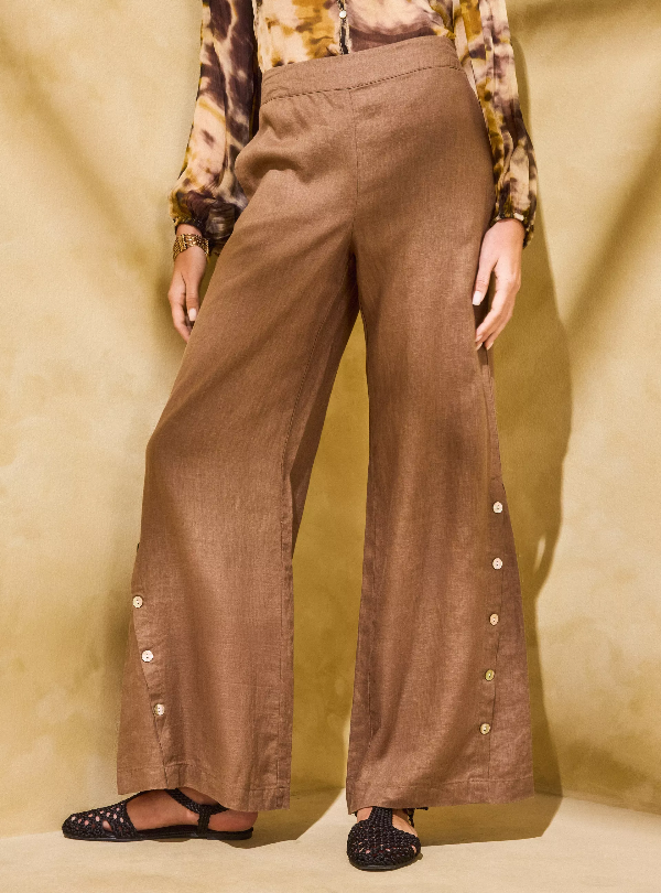 Producto - Pantalón Orquídea Visón 100 Lino