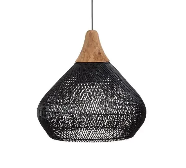 Producto - Lampara Ratan Volcan Negra