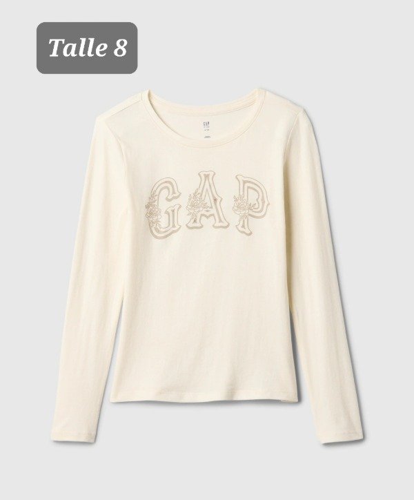 Remera manga larga gap talle 8 cruda