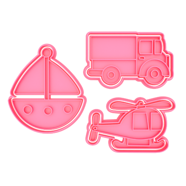 Producto - Set x 3 Cortante con Stamp Vehiculos 1