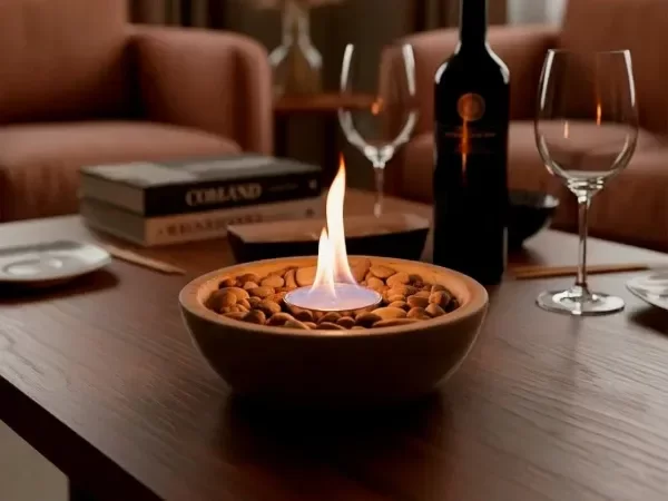 Producto - FOGONERO DE CEMENTO 20CM PIEDRA MARMOL BLANCO