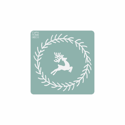 Producto - Stencil Reno Frame Navidad - 20cm x 20cm