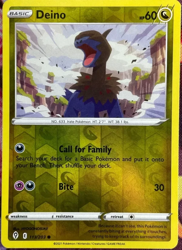 Producto - Deino Reverse Holo - 113/203 - Evolving Skies Pokemon 2021