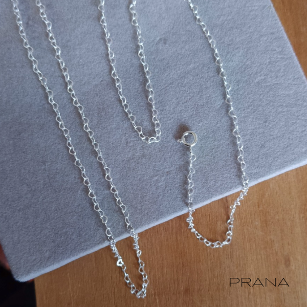 Producto - Cadena Corazones Calados Plata - 40cm