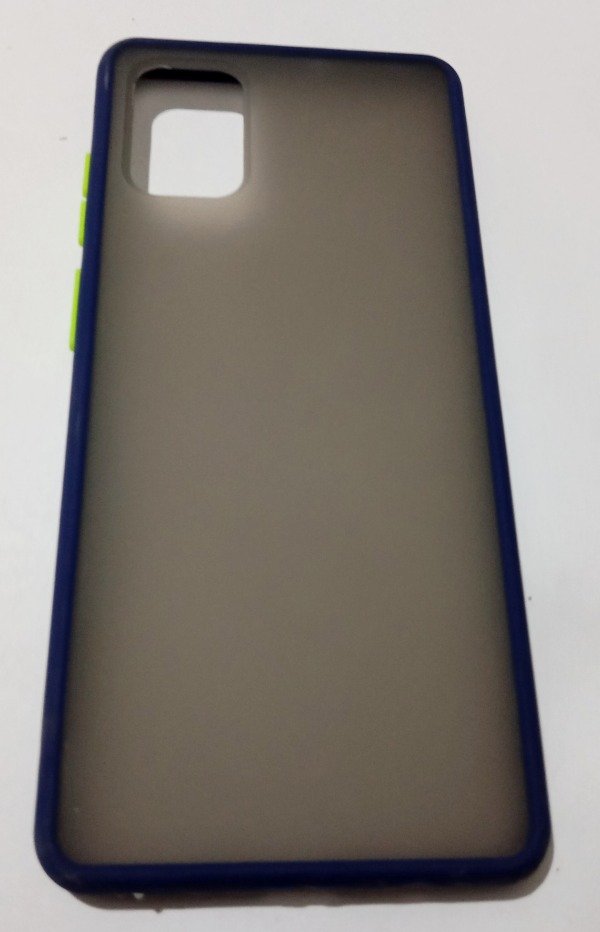 Producto - Funda Traslúcida oscuro borde azul para Samsung A71
