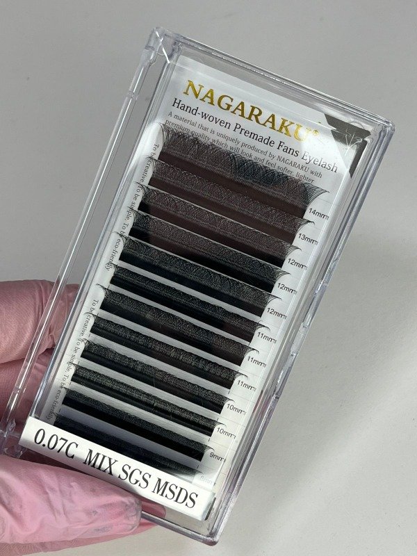 Producto - EXTENSIONES TECNOLOGICAS 3D 0.07C MIX NAGARAKU HAND-WOVEN PREMADE FANS EYELASH