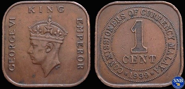 Producto - Estados Malayos Federados - 1 Centavo (1939) KM #2 [VF] - Malaya Británica