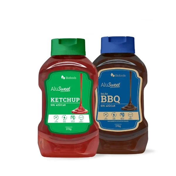 Producto - COMBO SALSAS SIN AZÚCAR - 1 BBQ + 1 Ketchup AluSweet