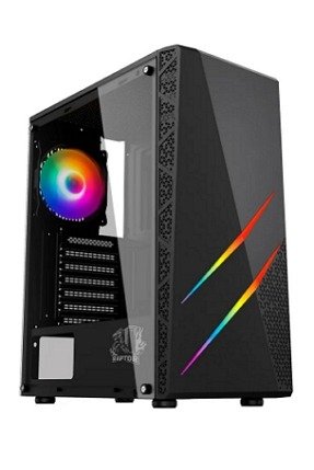 Producto - Gabinete Raptor Blaze Force Tg Mid tower Rgb Fan X1 Negro