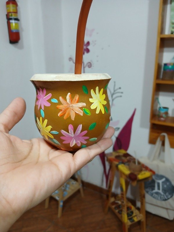 Producto - Mate de calabaza "FLORCITAS SILVESTRES" - 1