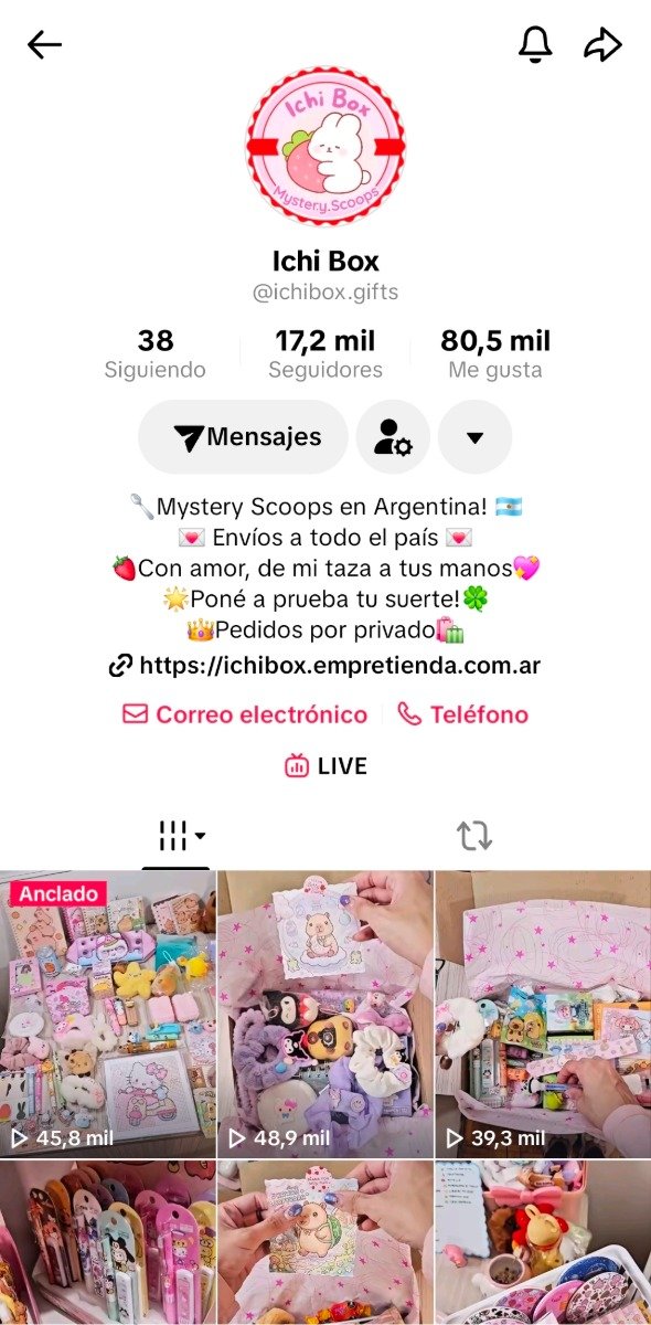 Producto - Video en cuenta de TikTok
