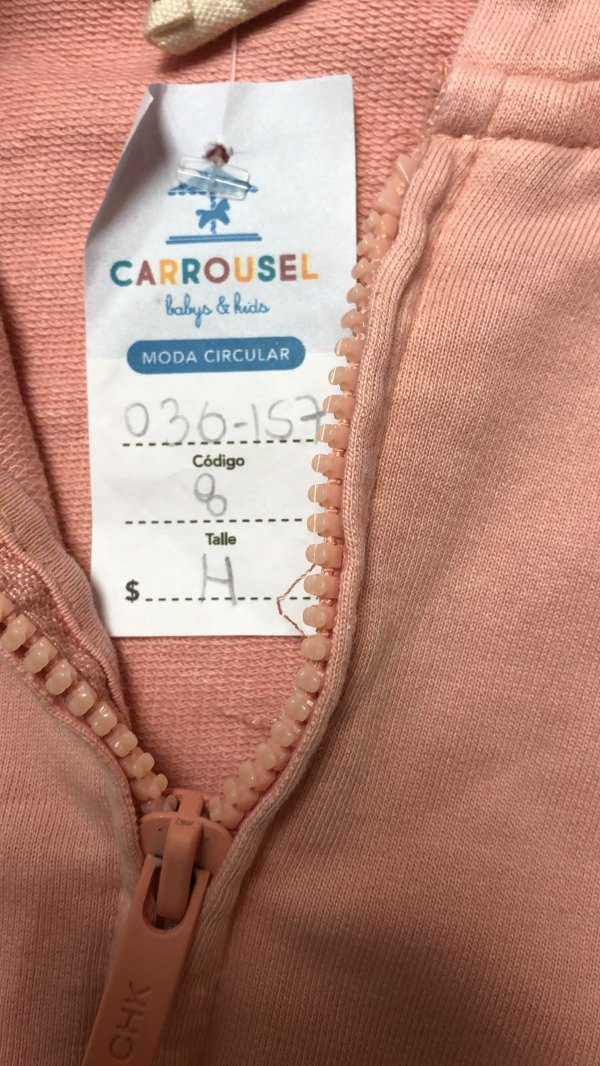Producto - Buzo con cierre rosa con detalle puntilla Cheeky 8 años - 5