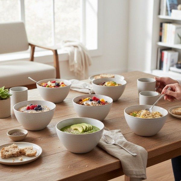 Producto - SET DE 6 BOWLS CUENCOS CERCAMICA ESMALTADA PREMIUM 15 CM BLANCO