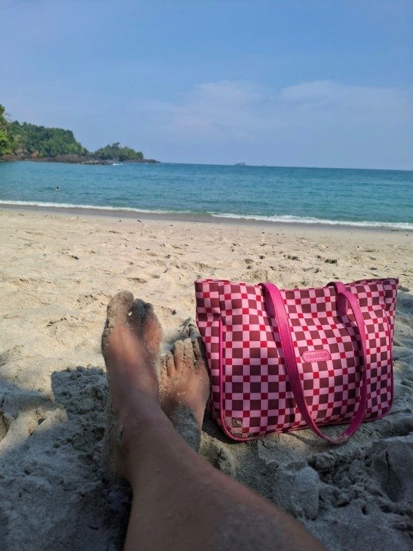 Producto - Bolso cuadrille rosa - 1