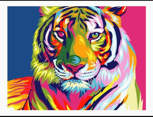 Producto - Kit de pintura por diamante tigre multicolor 30x40cm