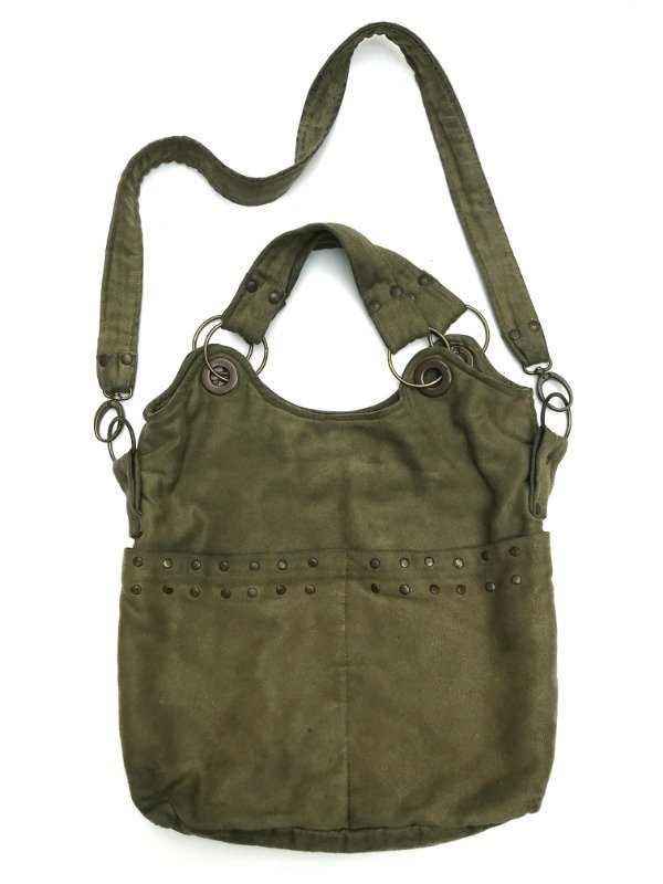 Producto - Cargo bag gamuza verde militar - 0