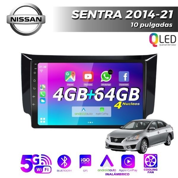 Producto - MULTIMEDIA NISSAN SENTRA 2014/21- 4G 64M - 9" CON CAR PLAY Y ANDROID AUTO