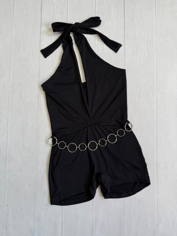 Producto - [7839] Catsuit escotado p/atar c/cadenas microfibra