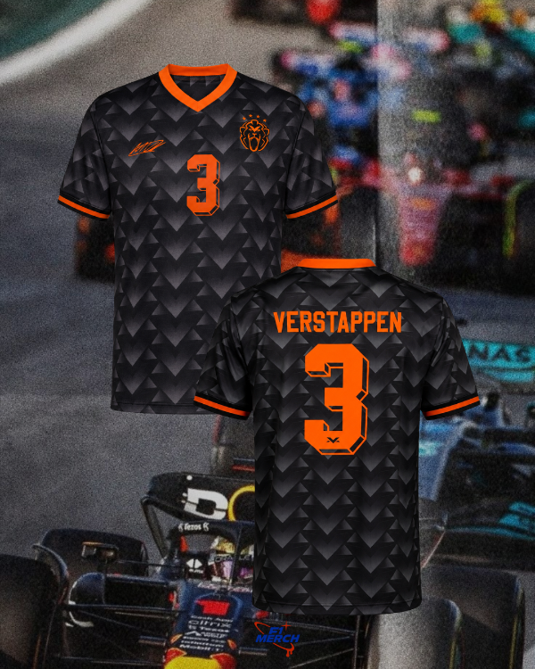 Producto - Jersey Merch Max Verstappen negra y gris