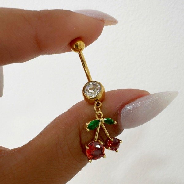 Producto - PIERCING DORADO CON CEREZA CUBIC