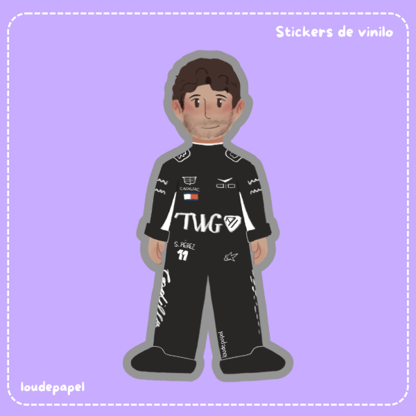 Producto - Mini Checo Pérez - Sticker de Vinilo