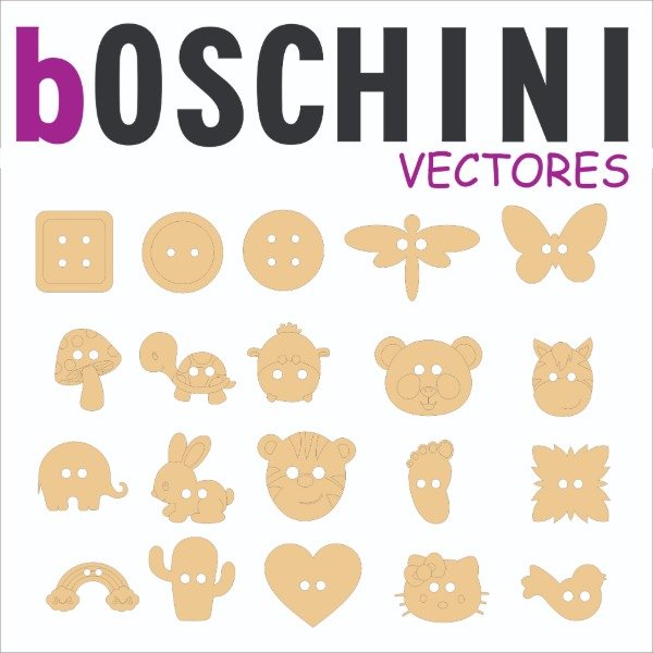 Producto - MAS DE 100 DISEÑOS DE BOTONES  - PACK VECTORES PARA CORTE LASER