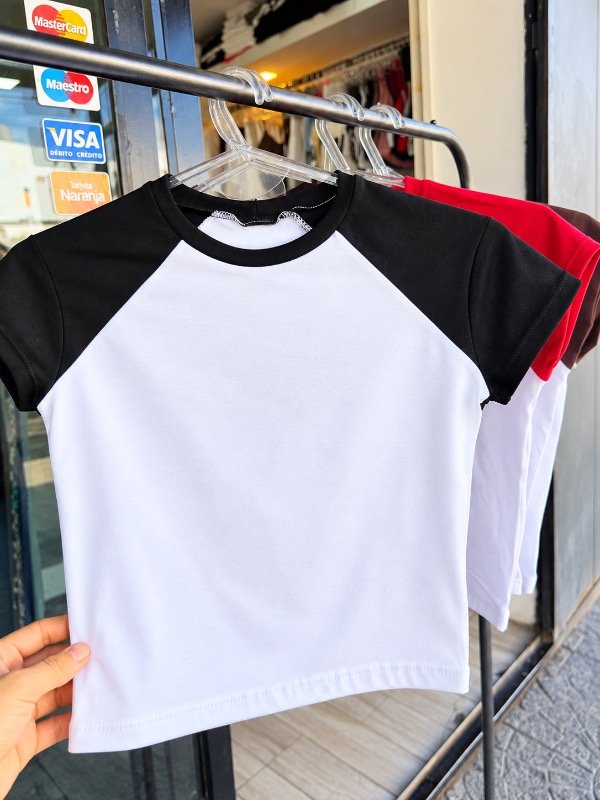 Producto - Remera combinada /algodón y lycra