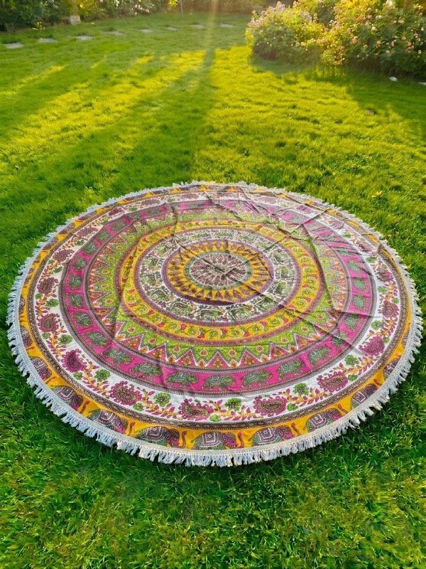 Producto - Manta circular con elefantes - 0