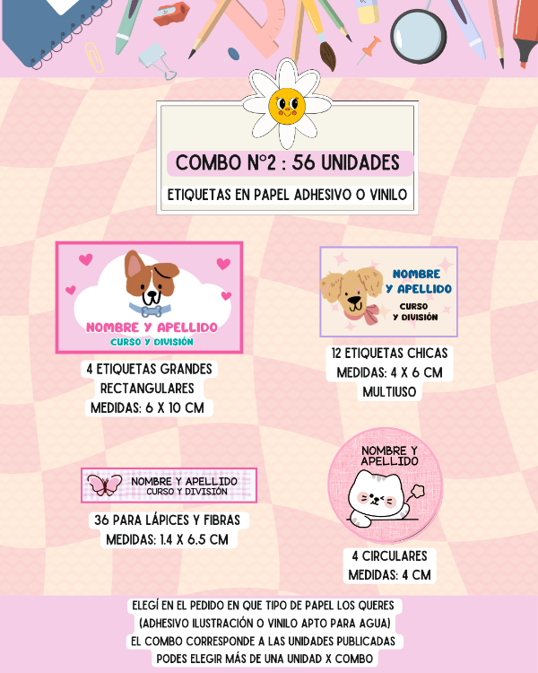 Producto - Etiquetas para la escuela adhesivas y de tela - 1