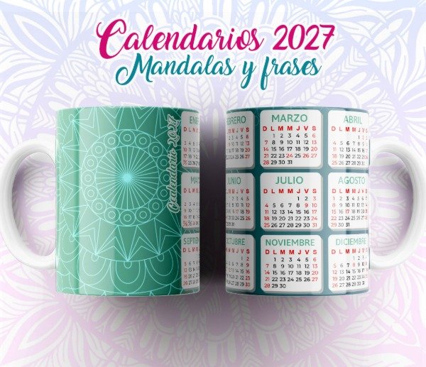 Producto - Plantillas Sublimar Tazas Calendarios 2027 Mandalas Frases Sublimacion - 11