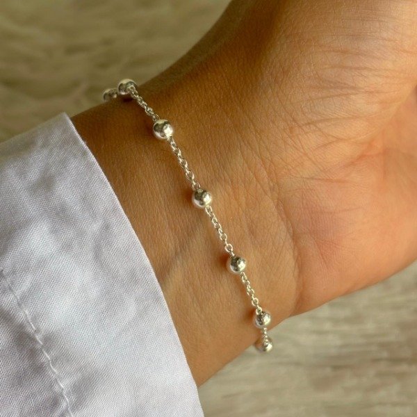 Producto - Pulsera Plata bolitas (cod. 875)