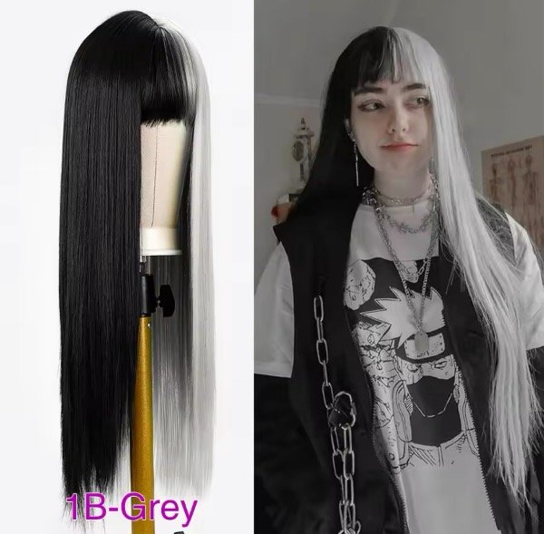 Producto - Peluca Bicolor Gris/Negro