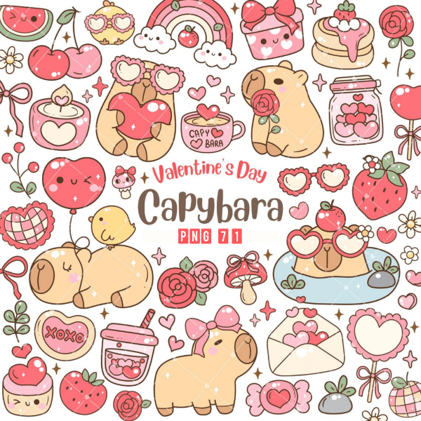 Producto - Capibara San Valentín Clipart