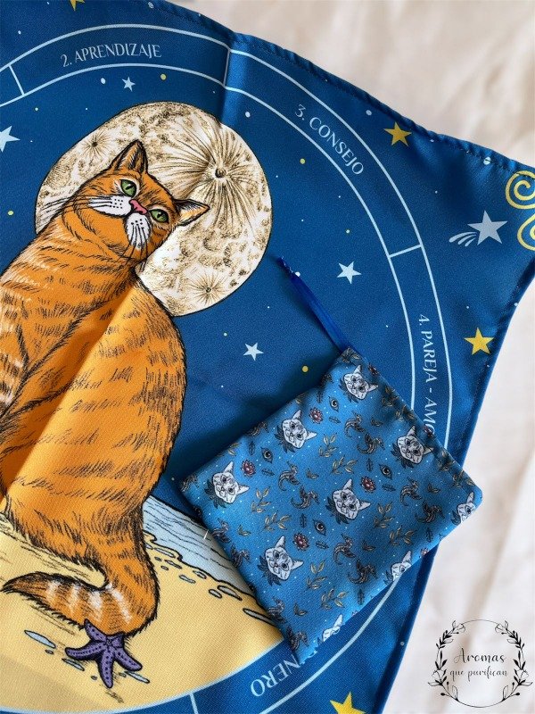 Producto - PAÑO "GATO MISTICO" CON BOLSITA