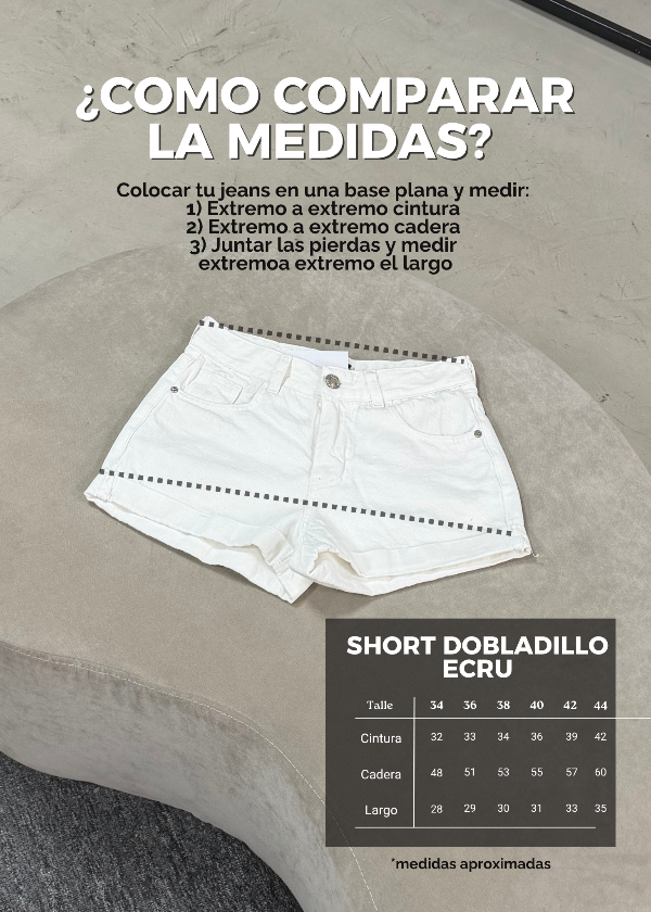 Producto - Short Dobladillo Ecru - 3