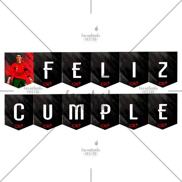 Producto - Banderin Cristiano Cr7 Ronaldo Feliz Cumple Futbol