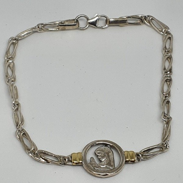 Producto - Pulsera Virgen Niña Plata y Oro