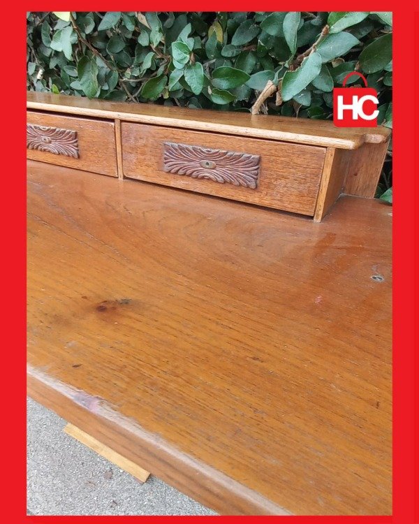 Producto - Dresuar / Recibidor de pared en madera con alzada y cajoncitos tallados - 5